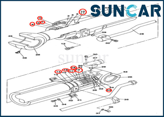 ซื้อ LZ009350 Arm Cylinder Sealing Kit Repair Seal Kit เหมาะกับ CASE CX130B CX145C SR Excavator online manufacture