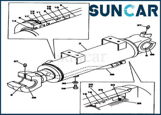 ซื้อ LQU0245 Dozer Blade ชุดซ่อมซีลกระบอกไฮดรอลิกเหมาะกับ CASE CX130 CX130B รถขุดรุ่น online manufacture