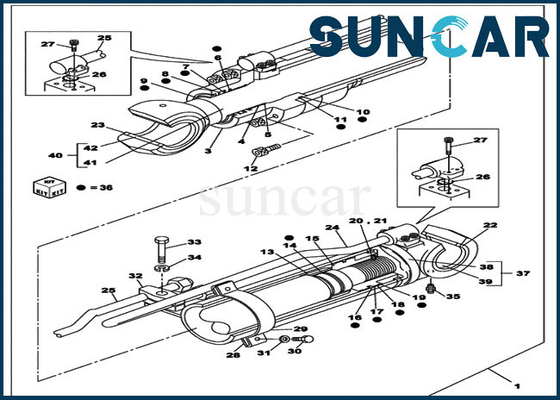 ซื้อ Boom Seal Kit LZ010870 ชุดบริการกระบอกสูบเหมาะกับ CX160C CX160D LC Case Crawler Excavator online manufacture