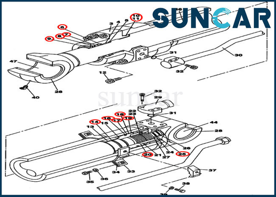 ซื้อ LZ008050 Arm/Dipper Repair Seal Kit ซีลกระบอกไฮดรอลิกเหมาะกับ CX250C CX240B Case online manufacture