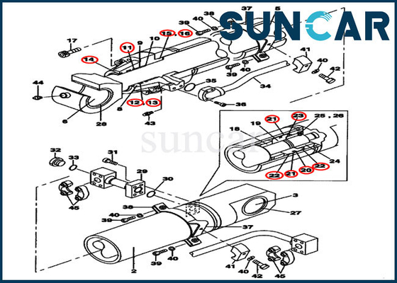 ซื้อ LZ007720 CASE Repair Seal Kit รุ่น CX800B Bucket Cylinder Rebuild Kit online manufacture