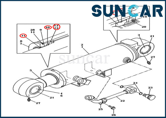 ซื้อ LZ011480 Blade Cylinder Seal Kit Excavator CX145C SR CX130C ชุดซ่อมซีลเคส online manufacture