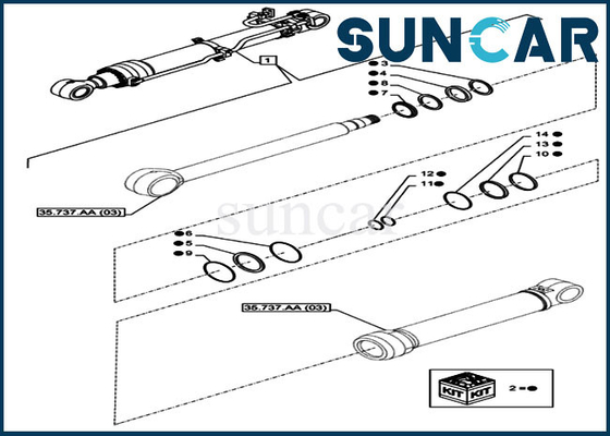 ซื้อ CX350D LC CASE LZ012100 Arm Repair Seal Kit ชุดซ่อมกระบอกไฮดรอลิก online manufacture