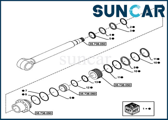 ซื้อ LZ014870 Boom Cylinder Seal Kit สำหรับ Case CX750DRTC Crawler Excavator ชุดซ่อมไฮดรอลิก online manufacture