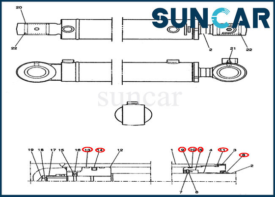 ซื้อ PE01V00005R100 ชุดเปลี่ยนซีลกระบอกสวิงเหมาะกับรถขุด CX14 Case Construction online manufacture