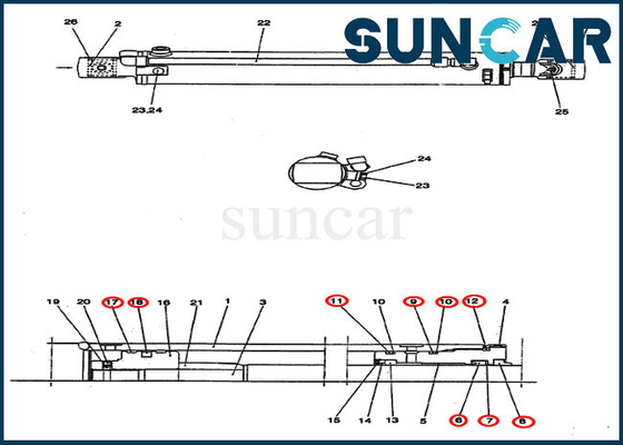 ซื้อ ความต้านทานการสึกหรอ PM01V00044R300 ชุดบริการกระบอกสวิง CX25 Case Excavator Seal Kits online manufacture