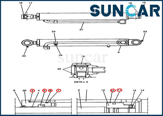 ซื้อ ชุดซ่อมถัง PH01V00016R300 ชุดซ่อมซีลกระบอกเหมาะกับ CX47 Excavator CASE online manufacture