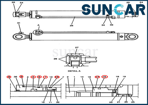 ซื้อ PH01V00014R300 ชุดซีลซ่อมกระบอกสวิงเหมาะกับ CX47 Case Excavator Engineering Construction online manufacture