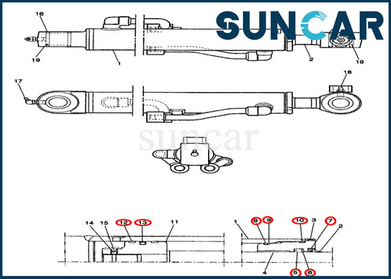 ซื้อ PE01V00003R100 ชุดบริการเปลี่ยนกระบอกสูบสำหรับ Case CX14 Excavator Seal Kit online manufacture