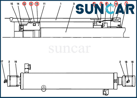 ซื้อ PV01V00045R300 Bucket / Dozer Blade Seal Kit สำหรับ Case CX27B CX17B Cylinder Service Kit online manufacture