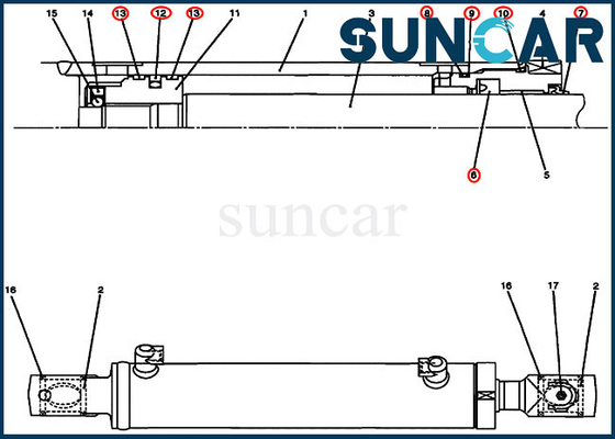 ซื้อ CASE OEM Kits PU01V00028R300 ชุดซ่อมซีลกระบอกสวิงเหมาะกับรุ่น CX17B Excavator online manufacture