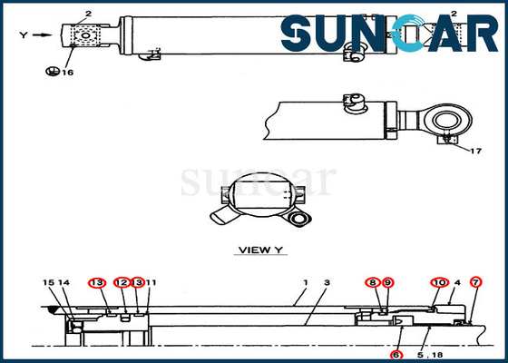 ซื้อ CX27B CX31B CX55BMSR เคส PW01V00062R300 ชุดเปลี่ยนกระบอกสวิง / อาร์ม / ถัง online manufacture