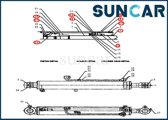 ซื้อ Boom Seal Kit PY01V00054R300 ชุดซ่อมซีลกระบอกสำหรับรถขุด CX55BMSR Case Machinery online manufacture