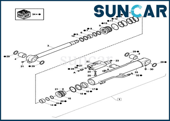 ซื้อ XKCD-03431 XKCD03431 ชุดปิดผนึกบูมสำหรับ CASE CX26C วาล์วนิรภัยชุดบริการกระบอกไฮดรอลิก online manufacture