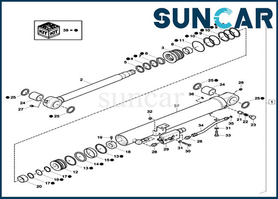 ซื้อ XKCC01384 Dipper Repair CYL Seal Kit XKCC-01384 ชิ้นส่วนเคส CX37C วาล์วนิรภัยชุดซีลน้ำมัน online manufacture
