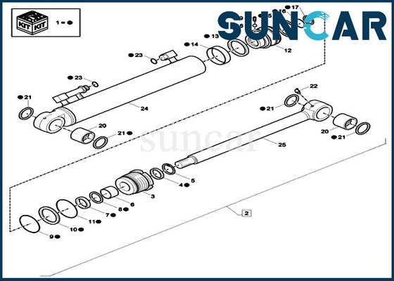 ซื้อ XKCC-00339 XKCC00339 Boom Swing Cylinder Seal Kit เหมาะกับรถขุดตีนตะขาบขนาดเล็กรุ่น CX57C Case online manufacture