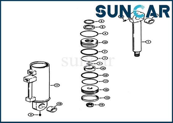 ซื้อ S300163 Loader Auxiliary Cylinder Repair Oil Seal Kit Fits 621, 721 Case รถตักล้อยาง online manufacture