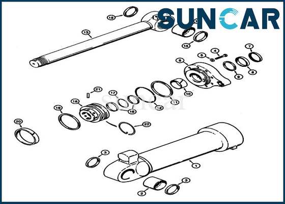 ซื้อ Bucket Cylinder G110690 ชุดซีลรถตักล้อยางสำหรับ Case 721 Model Replacement Hydraulic Sealing Kit online manufacture