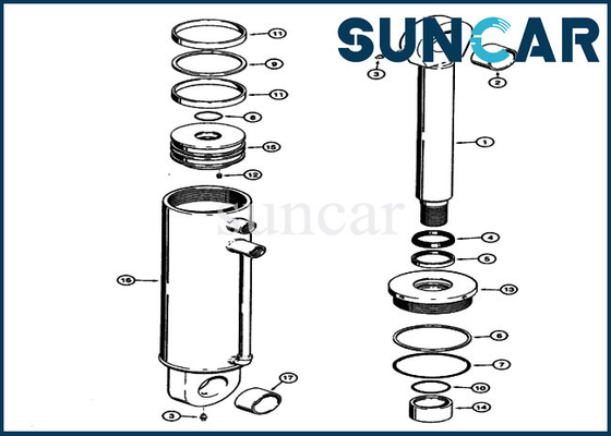 ซื้อ 821B 821 ชิ้นส่วนเคส S301013 Loader Auxiliary Cylinder Repair Seal Kit ชุดเปลี่ยน online manufacture