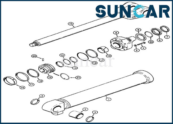 ซื้อ ชุดซ่อม Loader Seal 1346357C2 Bucket Cylinder Kit สำหรับรุ่น 921B 921C 921 CASE Equipment online manufacture
