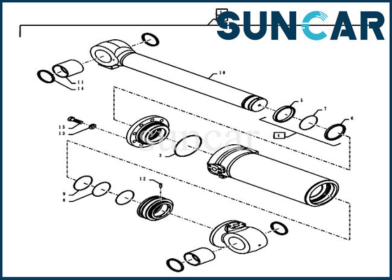 ซื้อ 84282953 Tilt Cylinder Seal Kit รถตักล้อยาง 921G 1021G 1021F Model Case Service Kit online manufacture