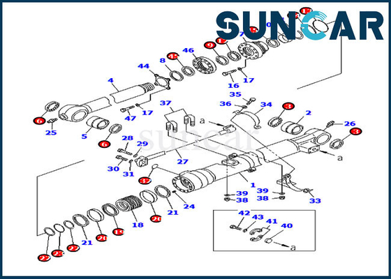 ซื้อ Seal Kit 707-99-45070 Bucket Service Kit กระบอกไฮดรอลิกสำหรับ Komatsu PC200-8 HB205-1 HB215LC-1 online manufacture