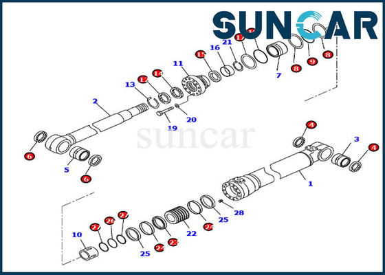 ซื้อ 707-99-47050 7079947050 Boom Seal Kit ชุดซ่อมกระบอกไฮดรอลิกสำหรับ PC210-10 PC210LC-11 Komatsu online manufacture