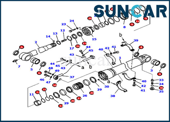 ซื้อ PC238USLC-11 PC210LC-10 Excavator 707-99-50520 Komatsu Arm Cylinder Service Kit ชุดเปลี่ยน online manufacture