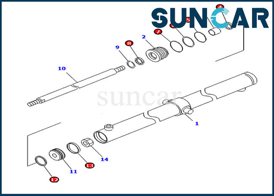 ซื้อ 707-98-12590 7079812590 สไลด์ CAB กระบอกซีล Kit สำหรับ Komatsu PC120SC-6 PC200SC-7-M1 online manufacture