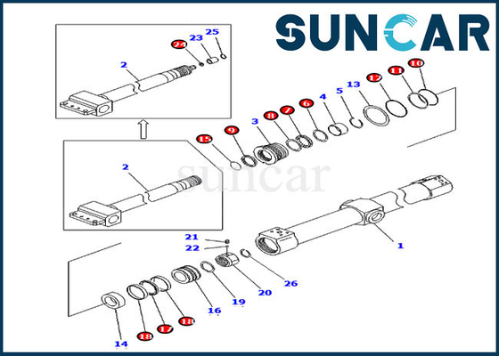 ซื้อ KB3011A-00203 ชุดบริการกระบอกสไลด์ KB3011A00203 PC200SC-6 Komatsu Replacement Seal Kit online manufacture
