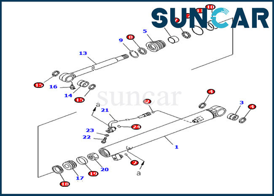 ซื้อ 707-98-04670 ชุดซ่อมซีลกระบอกถัง 7079804670 Komatsu PC20MR-2 PC20MR-2-A ชุดซีล online manufacture