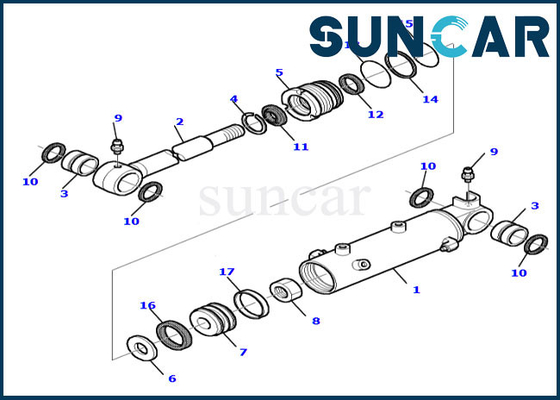ซื้อ 878000519 ชุดใบมีดซีลกระบอกไฮดรอลิกสำหรับ Komatsu PC20R-8 อะไหล่สำรอง online manufacture