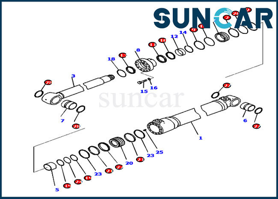 ซื้อ 721-98-00850 ชุดซีลกระบอกไฮดรอลิกสำหรับ Komatsu PC210LCI-10 PC230NHD-11 EU Standard Machine online manufacture