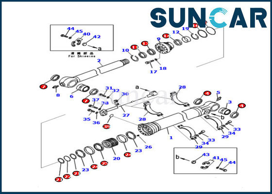 ซื้อ PC210LC-11 PC228US-11 รุ่น Komatsu 721-99-47131 Arm Cylinder Seal Repair Kit Excavator Oil Seal Kits online manufacture