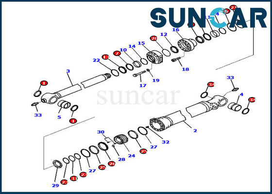 ซื้อ Komatsu Seal Kit 721-98-00180 Bucket Cylinder Sealing Kit เหมาะกับ PC210LCI-10 PC210LCI-11 Excavator online manufacture