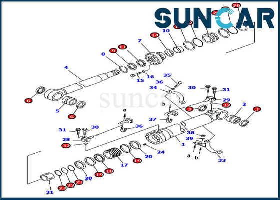 ซื้อ 707-99-58310 Boom Lift Sealing Kit PC220-6 PC250-6 7079958310 Komatsu ชุดซ่อมกระบอกไฮดรอลิก online manufacture