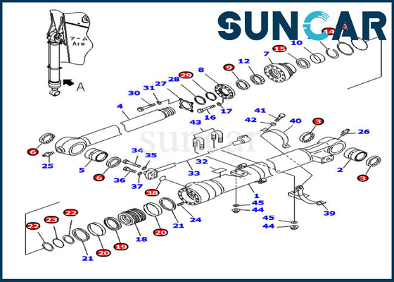 ซื้อ 707-99-47851 PC220-7 PC220LC-7 Komatsu Bucket Cylinder ชุดบริการ OEM Replacement Seal Kit online manufacture