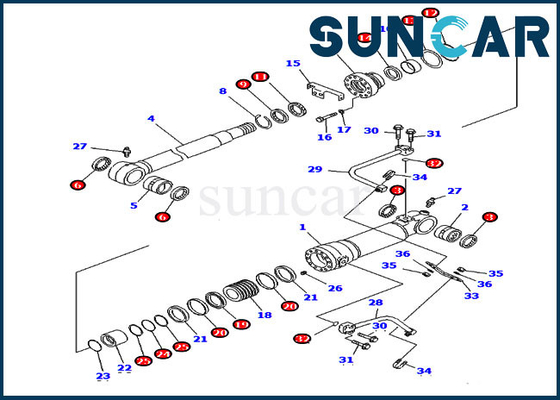 ซื้อ Komatsu 707-99-58390 ชุดซีลกระบอกใบมีดเหมาะกับ PC228US-3 PC228USLC-3 รถขุดรุ่นต่างประเทศ online manufacture