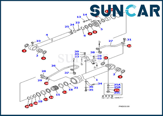 ซื้อ ชุดซีลแขนขุดเจาะ 707-99-57260 PC228UU-1 Komatsu Repair Kit กระบอกไฮดรอลิก online manufacture