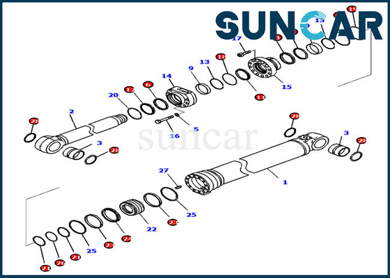 ซื้อ Boom Seal Kit 7219804320 721-98-04320 ชุดบริการกระบอกสูบเหมาะกับอุปกรณ์รุ่น Komatsu PC290LCI-11 online manufacture