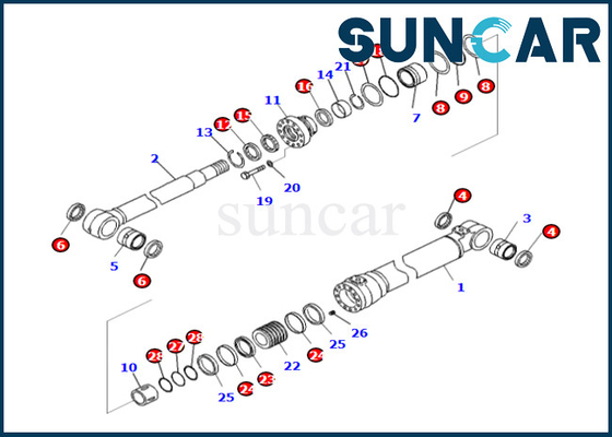 ซื้อ 707-99-50580 7079950580 ชุดซ่อมกระบอกสูบบูม Komatsu เหมาะกับ PC240LC-10 PC240LL-10 PC240NLC-11 online manufacture