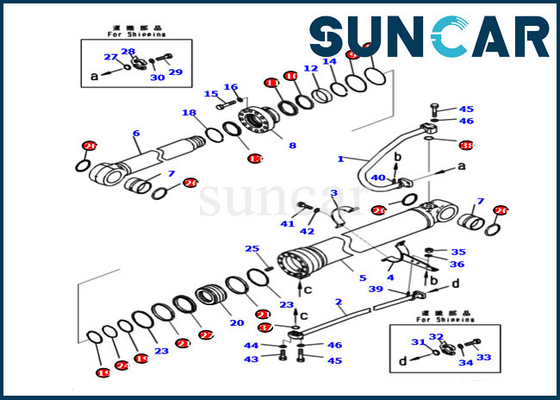 ซื้อ Komatsu 721-98-04330 Boom Sealing Kit สำหรับ 7219804330 PC290LCI-11 ชุดซ่อมกระบอกไฮดรอลิก online manufacture