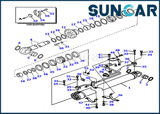 ซื้อ 707-99-59650 Log Loader Boom Repair Seal Kit กระบอกไฮดรอลิกสำหรับ PC220LL-8 PC290LL-11 Komatsu online manufacture