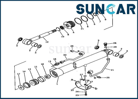 ซื้อ 20S-63-56101 ชุดซ่อมกระบอกสูบบูม ISO9001 PC30-1 Komatsu Hydraulic Sealing Kit online manufacture