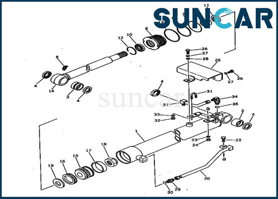 ซื้อ ชุดซีลถังสำหรับ 20S-63-76101 รุ่นซีลกระบอกไฮดรอลิก PC30-1 PC30-3 Komatsu Excavator online manufacture