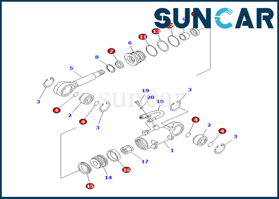 ซื้อ Blade Tilt Cylinder Seal Kit 707-98-24550 7079824550 Komatsu สำหรับ PC20-6 PC25-1 PC25R-1 online manufacture