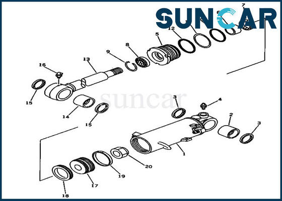 ซื้อ ชุดบริการใบมีดเหมาะกับ 20S-63-02062 20S6302062 ชุดซีลกระบอกไฮดรอลิก PC20-6 PC30-6 รถขุด Komatsu online manufacture