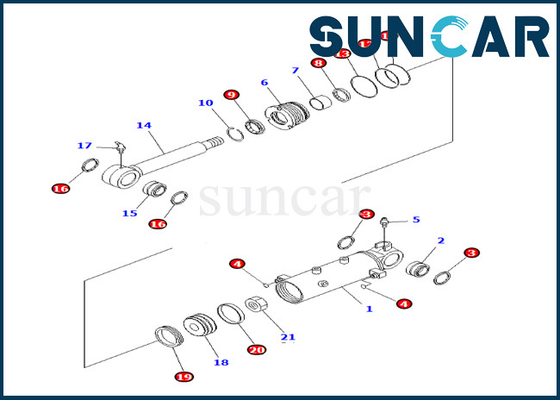 ซื้อ ใบมีดยกชุดซีลกระบอกสำหรับ 707-98-24930 7079824930 Komatsu 8-24930 Komatsu PC30MR-3 PC27MR-3 PC27MR-2 online manufacture