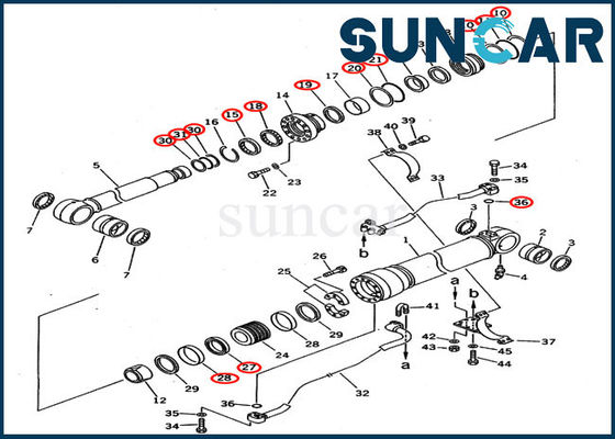 ซื้อ 707-99-58210 Boom Cylinder Service Seal Kits สำหรับ PC300-5 PC300LC-5 เวอร์ชั่นต่างประเทศ Komatsu Excavator online manufacture