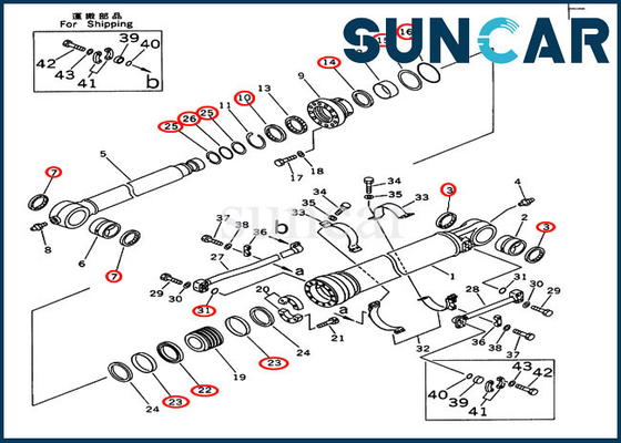 ซื้อ 707-99-58110 ชุดซีลกระบอกสูบถังเหมาะกับรุ่น PC300LC-5 PC350-6 Komatsu Service Kit online manufacture